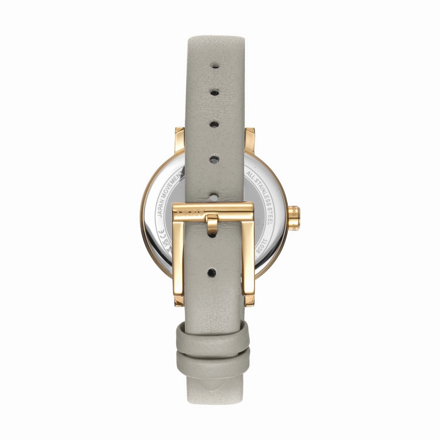 DKNY Soho Glitz Silver Dial Grey Leather Strap Watch DK1L038L0025