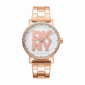 DKNY Soho Logo Silver Dial Stainless Steel Watch DK1L035M0065