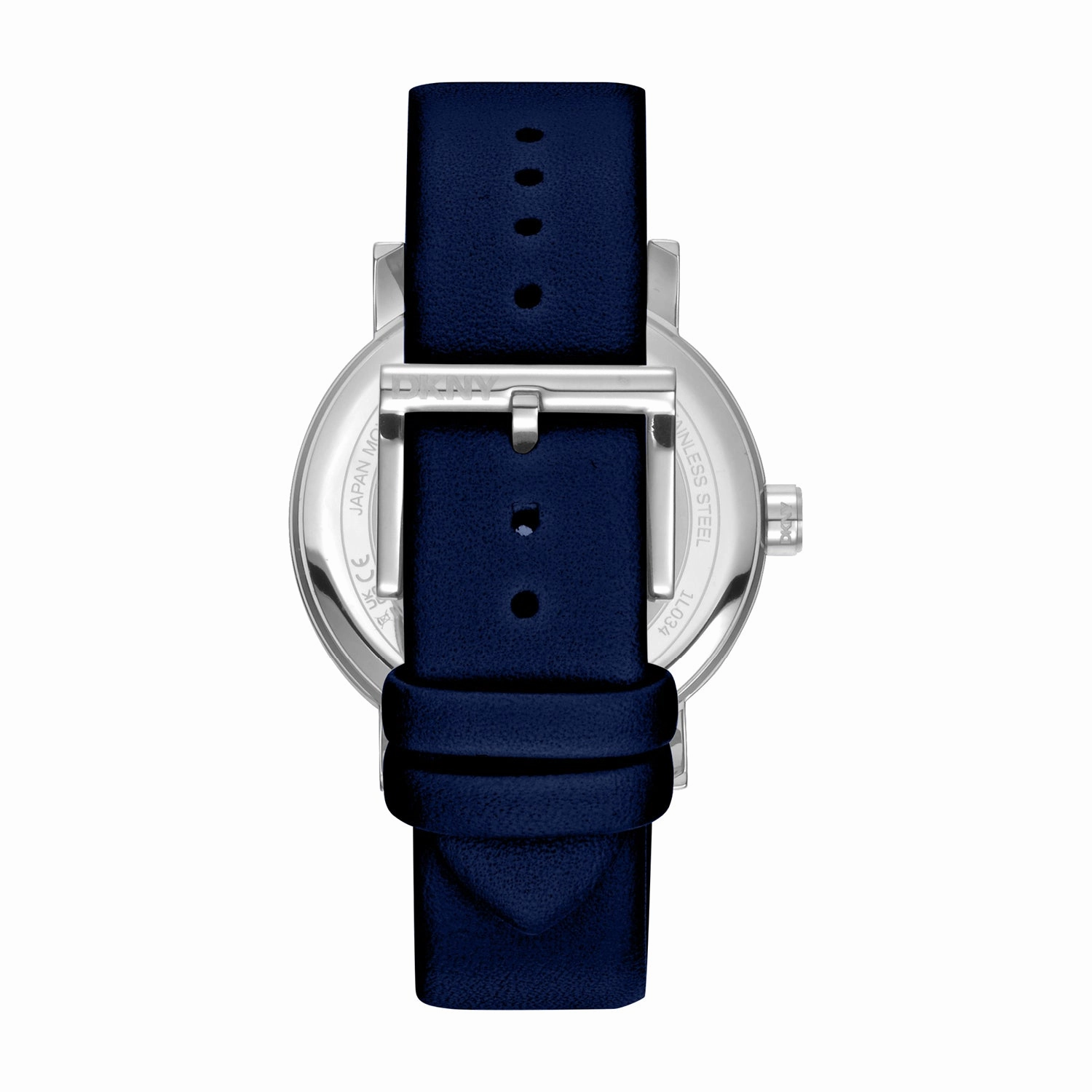 DKNY Soho Maxi Silver Dial Blue Leather Strap Watch DK1L034L0015