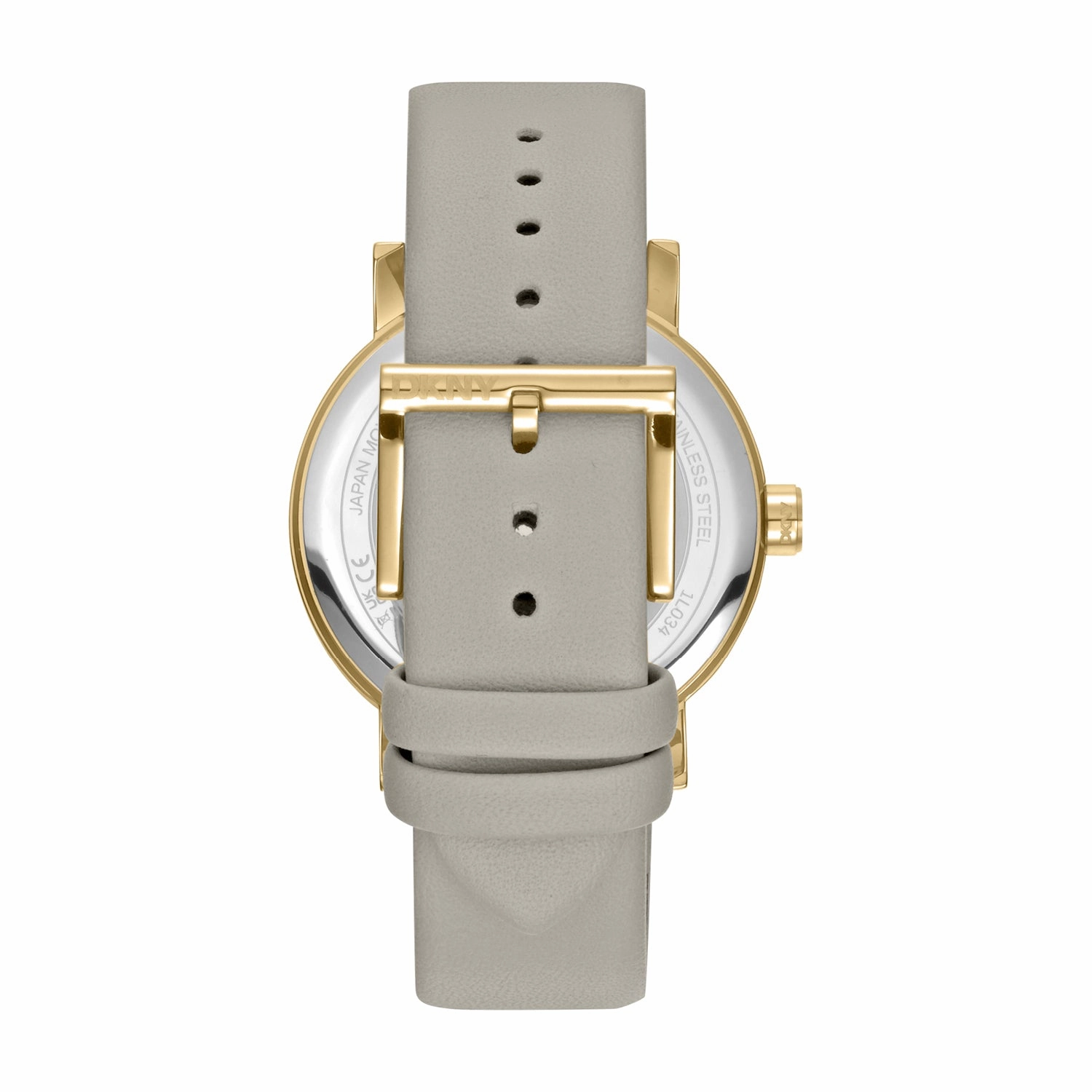 DKNY Soho Maxi Silver Dial Grey Leather Strap Watch DK1L034L0025