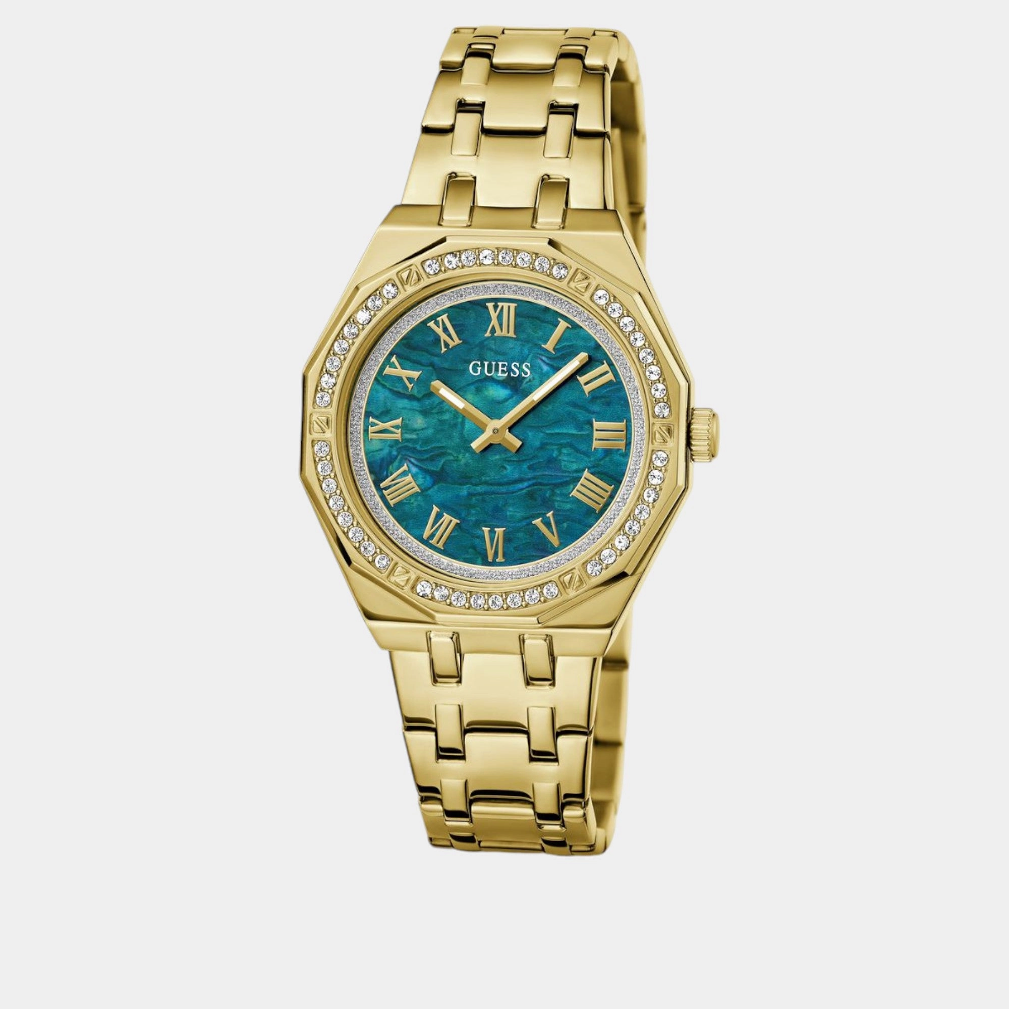Dress Women Quartz Green Dial Analog Stainless Steel Watch GW0770L2