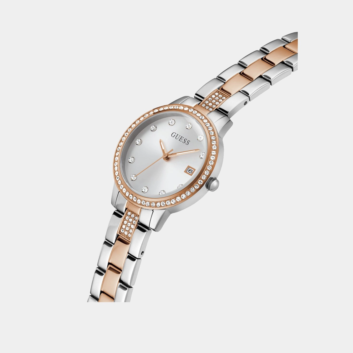 Dress Women Quartz White Dial Analog Recycled Steel Watch GW0725L2