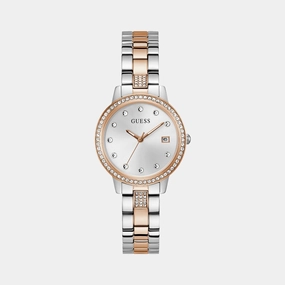 Dress Women Quartz White Dial Analog Recycled Steel Watch GW0725L2