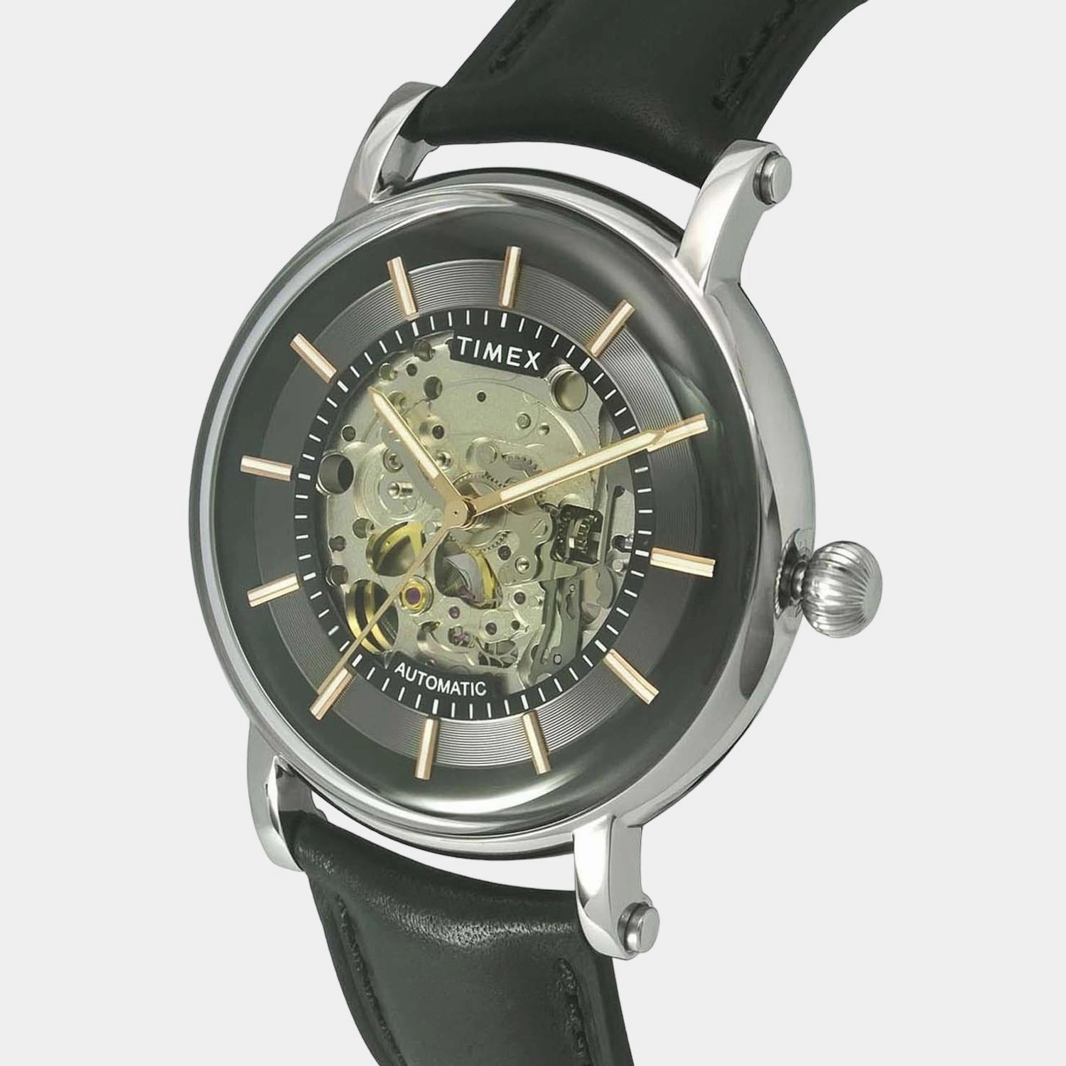 E-Class Men's Black Automatic Leather Watch TWEG16716