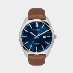 E Class Men's Blue Dial Analog Leather Watch TWTG10408