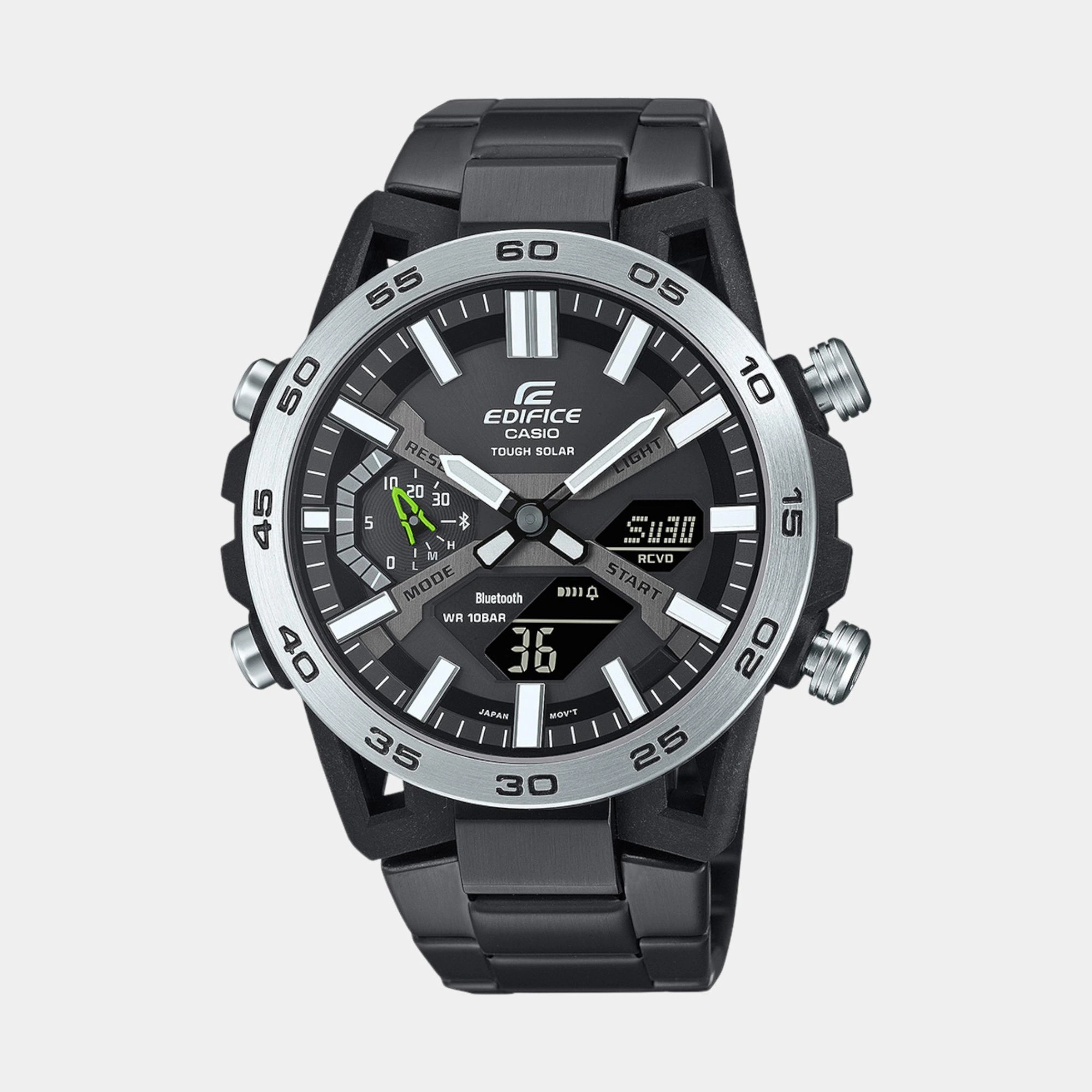 Edifice Men Quartz Black Dial Analog-Digital Stainless Steel Watch ECB-2000DD-1ADF ED609