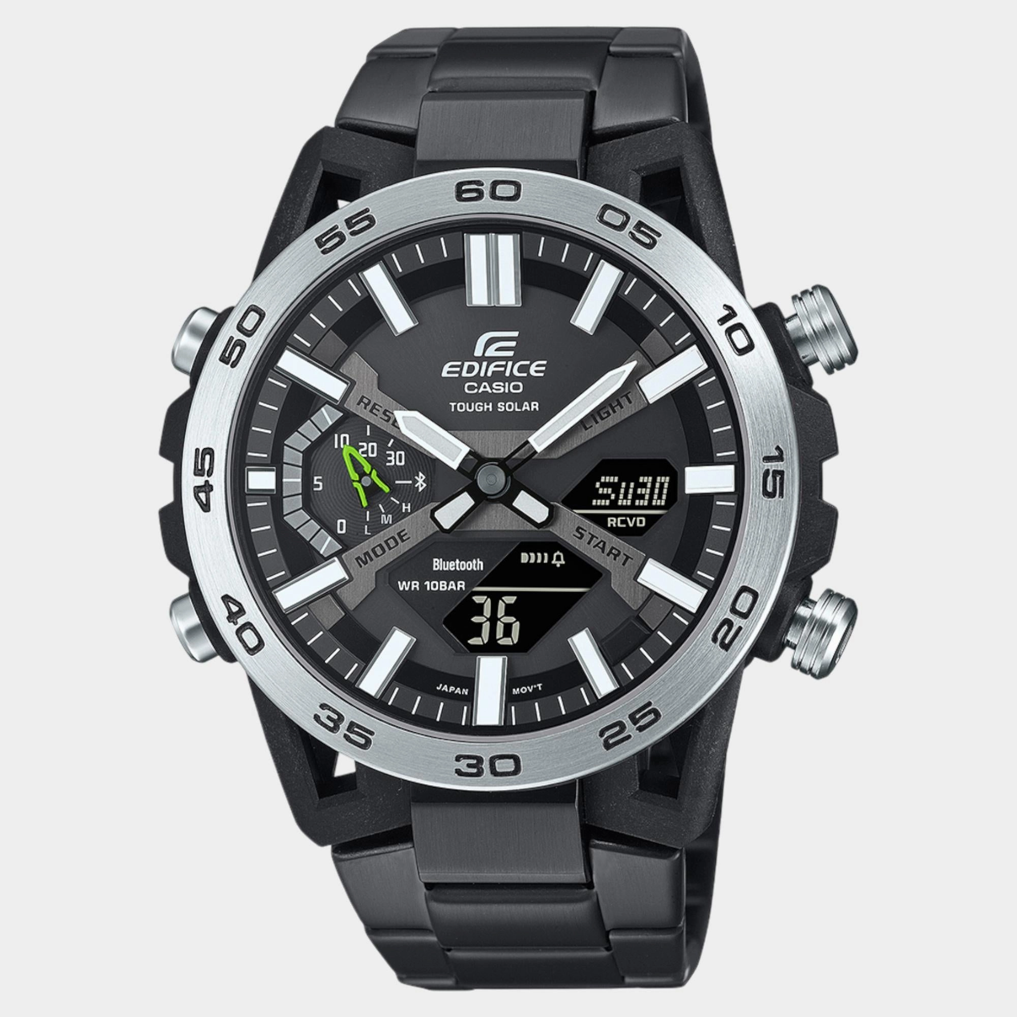Edifice Men Quartz Black Dial Analog-Digital Stainless Steel Watch ECB-2000DD-1ADF ED609