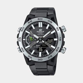 Edifice Men Quartz Black Dial Analog-Digital Stainless Steel Watch ECB-2000DD-1ADF ED609