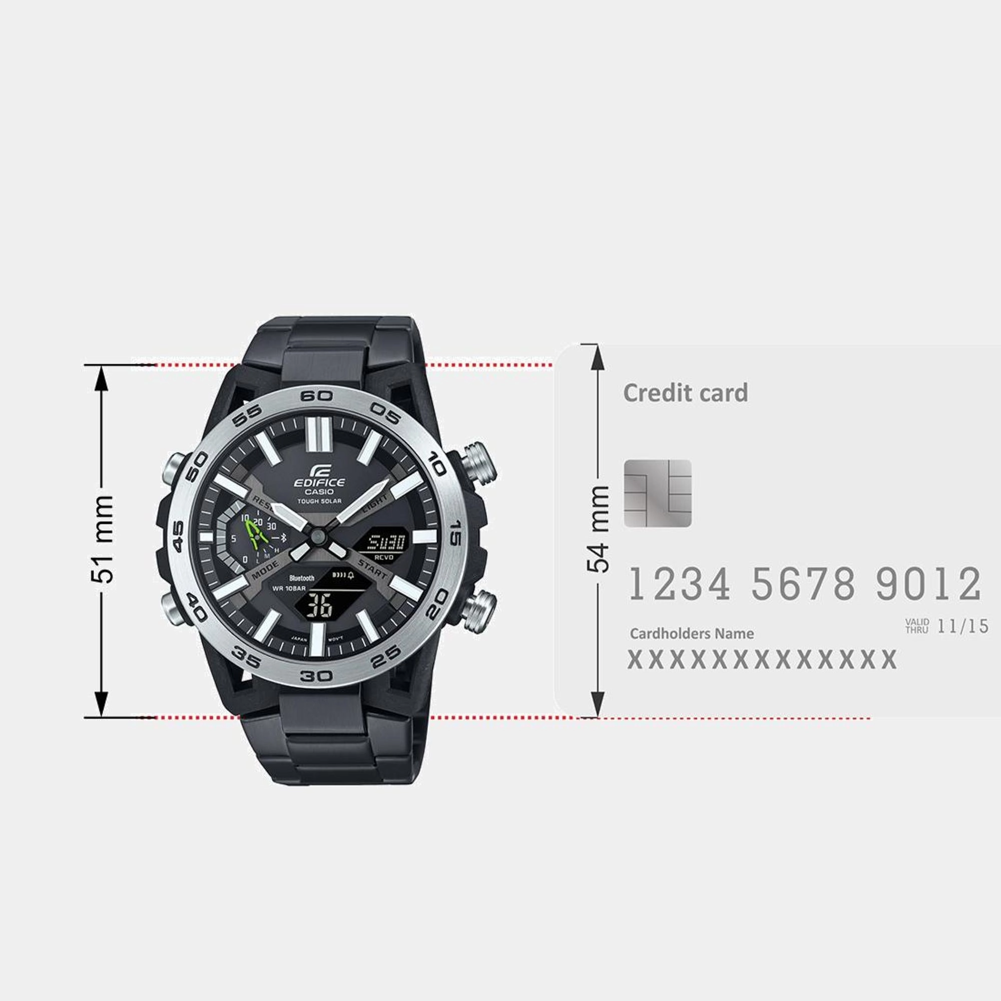 Edifice Men Quartz Black Dial Analog-Digital Stainless Steel Watch ECB-2000DD-1ADF ED609