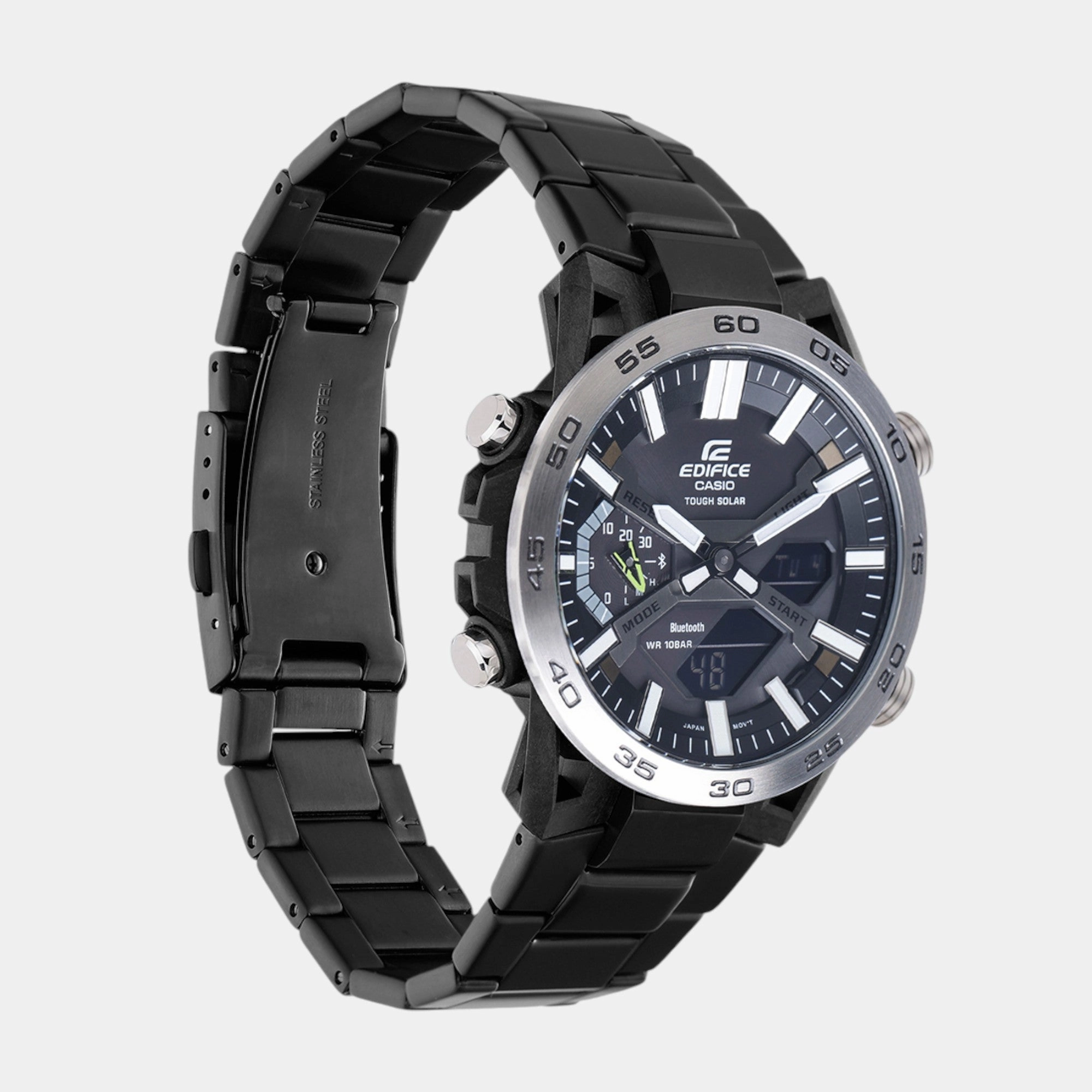Edifice Men Quartz Black Dial Analog-Digital Stainless Steel Watch ECB-2000DD-1ADF ED609