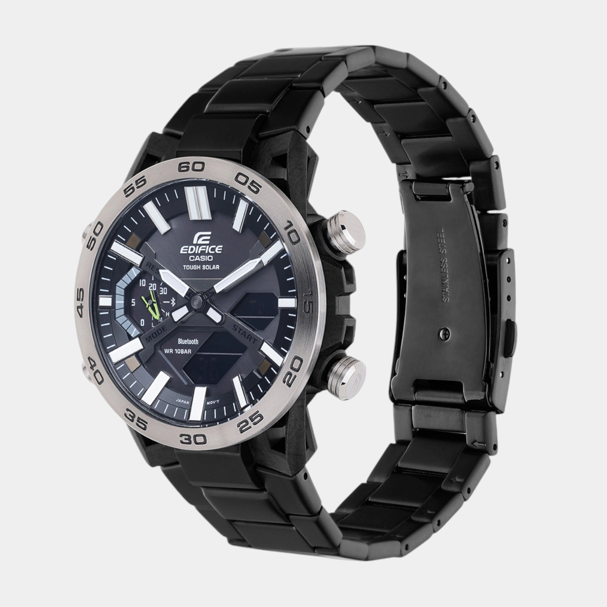 Edifice Men Quartz Black Dial Analog-Digital Stainless Steel Watch ECB-2000DD-1ADF ED609