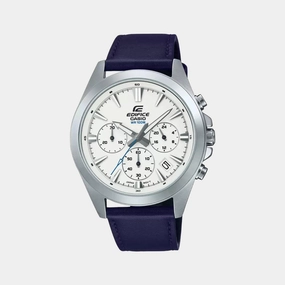 Edifice Men's Leather Chronograph Watch ED543