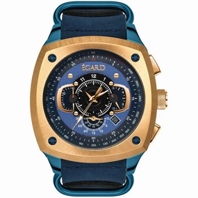 Egard Men's Watch - V1-Viking Suri Quartz Blue Dial Leather Strap | WCH-5083-Y0N178