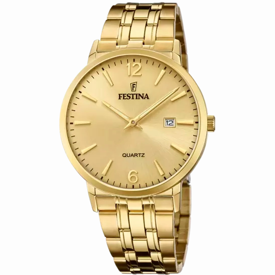 Elegant Festina Men's Watch with Gold Stainless Steel Strap and Champagne Dial F20513/3