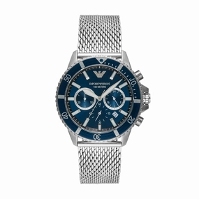 Emporio Armani Silver Tone Chronograph Watch AR11587