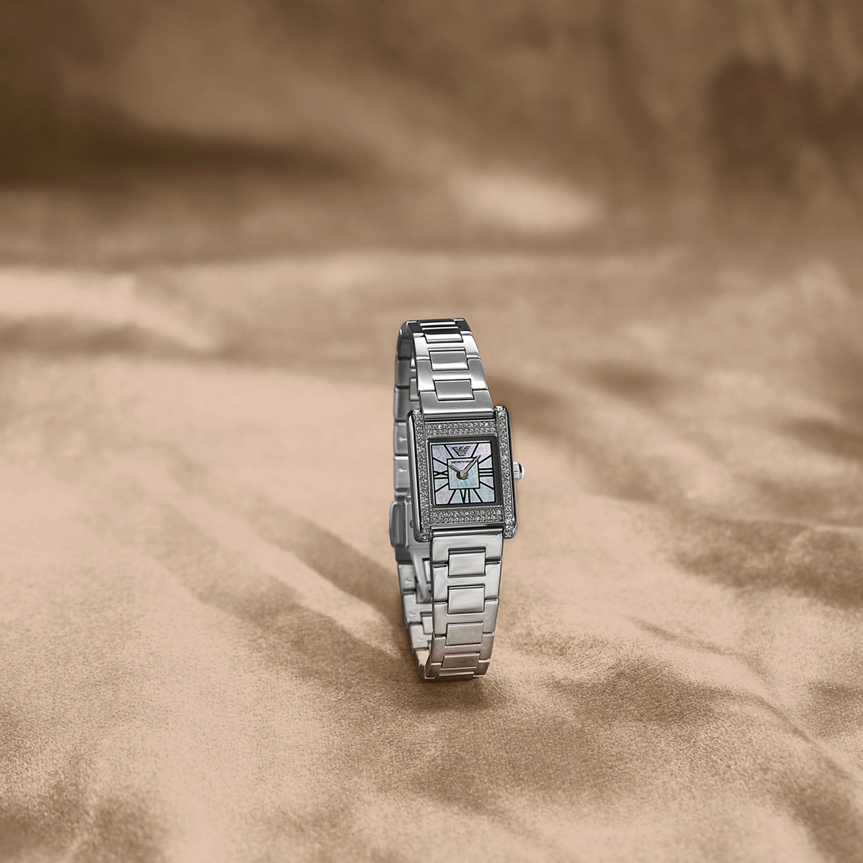 Emporio Armani Two-Hand Mother of Pearl Dial Stainless Steel Watch AR11662