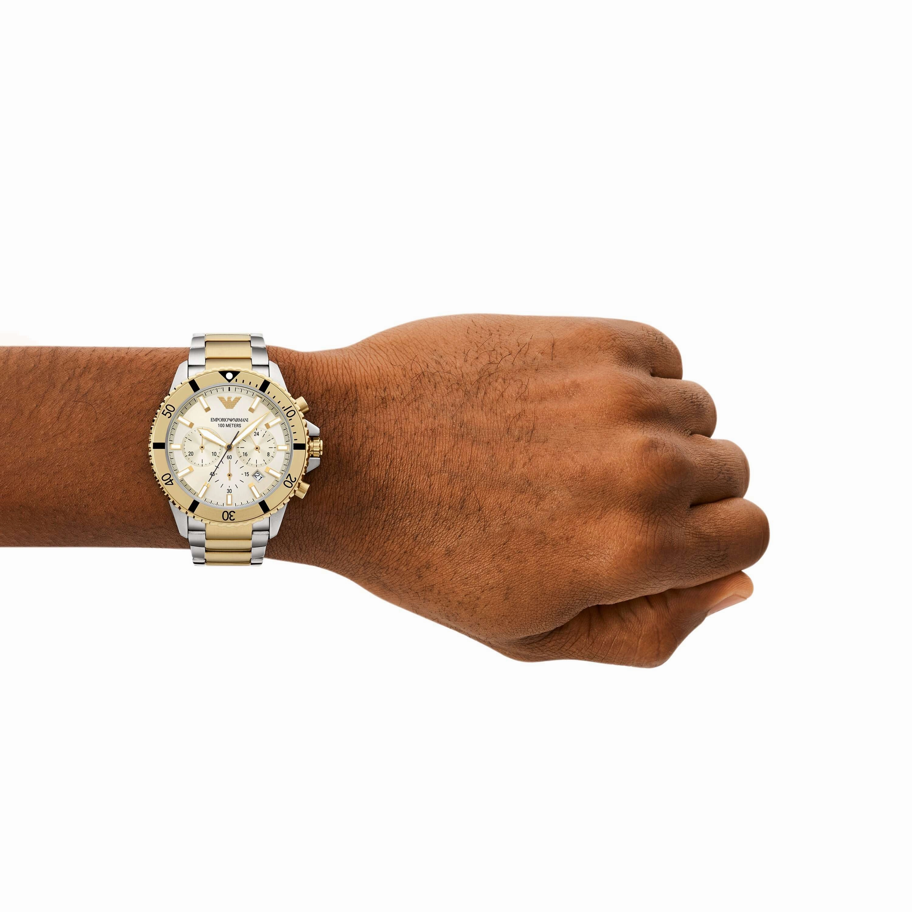 Emporio Armani Two Tone Chronograph Watch AR11606