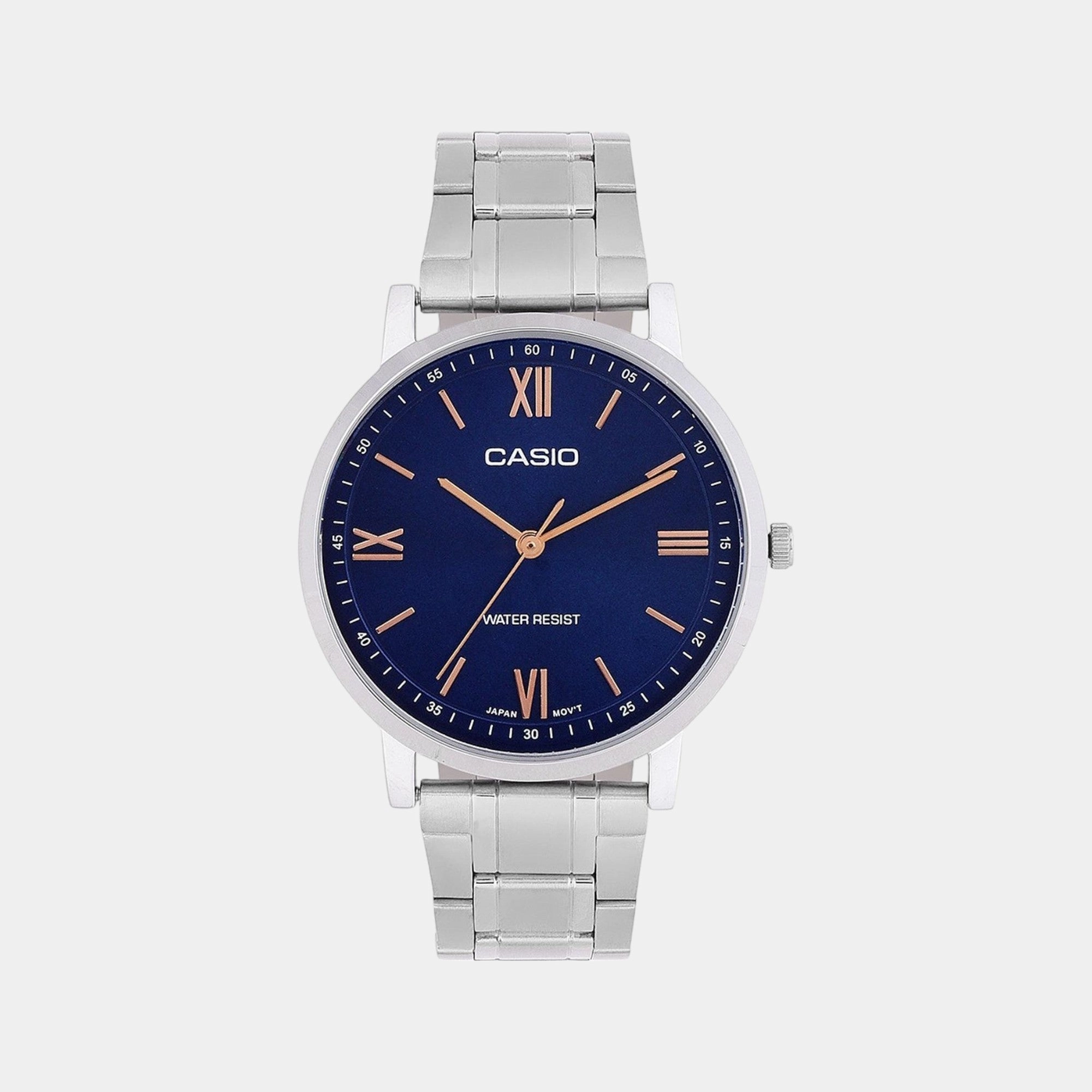 Enticer Men Quartz Blue Dial Analog Stainless Steel Watch MTP-SN1D-2A A2154