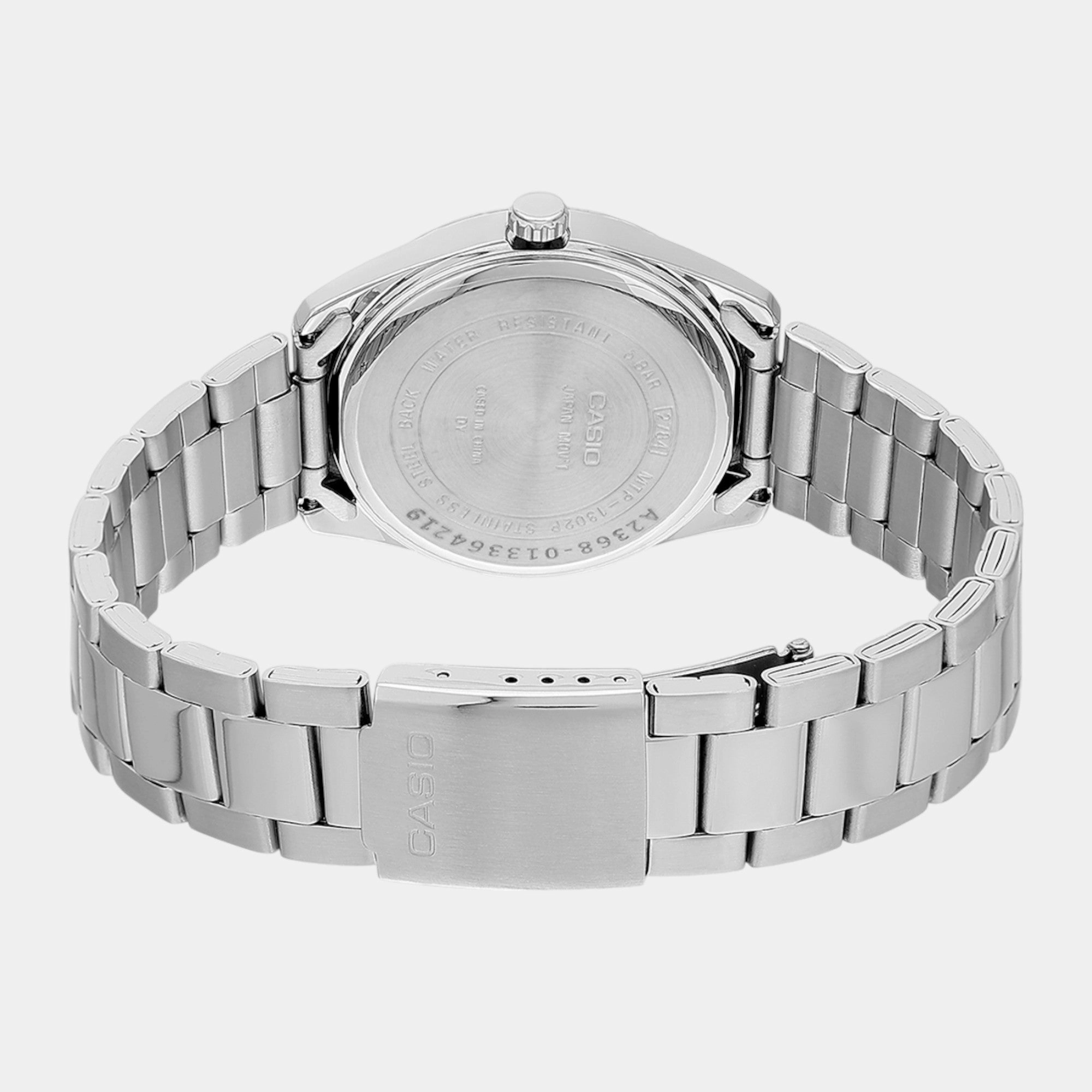 Enticer Men Quartz Purple Dial Analog Stainless Steel Watch MTP-1302PD-6AVEF A2368