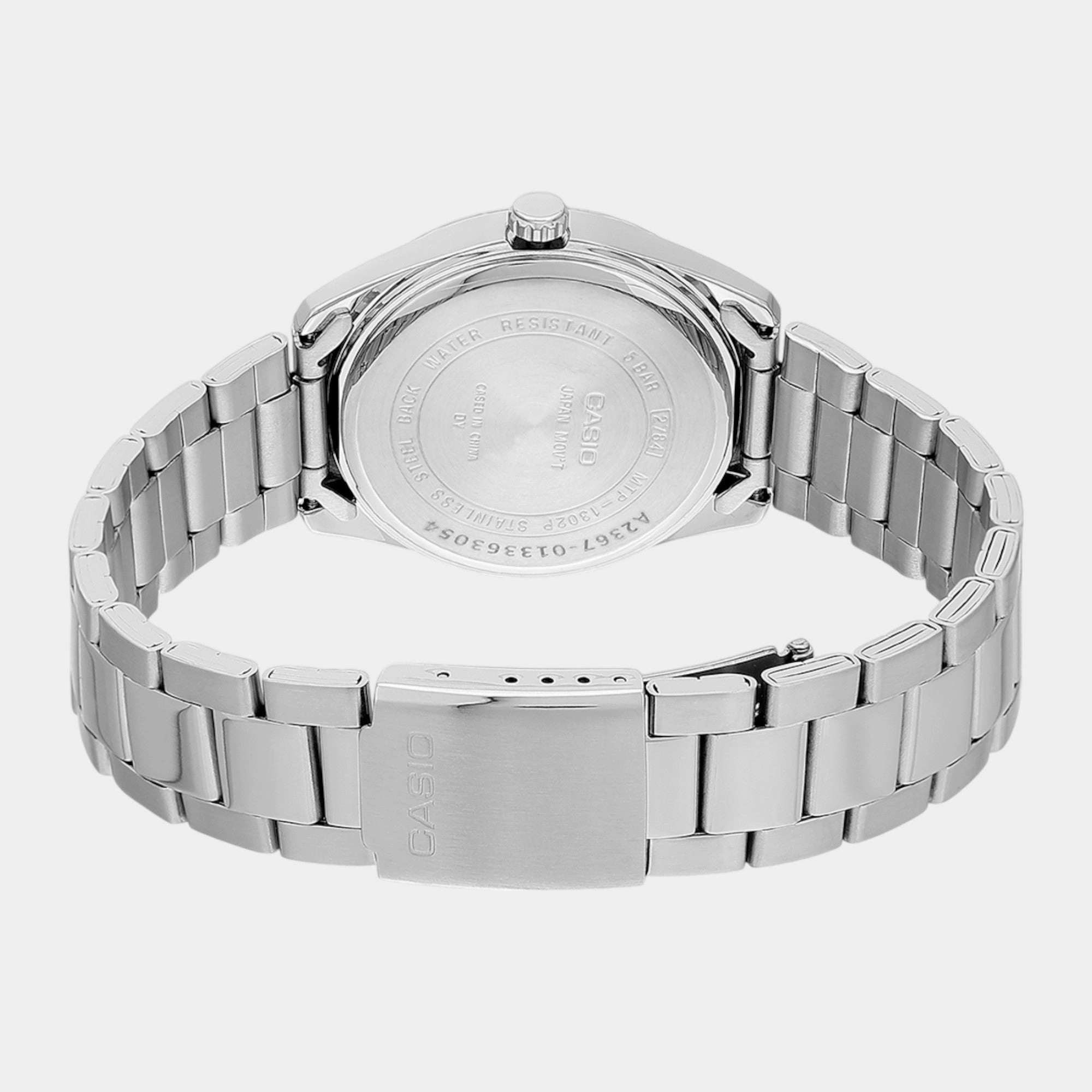 Enticer Men Quartz Red Dial Analog Stainless Steel Watch MTP-1302PD-4AVEF A2367