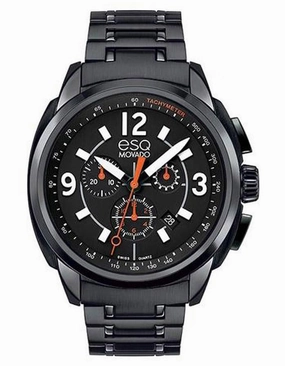 ESQ Movado Excel Chronograph - Black Dial - Black IP Case and Bracelet