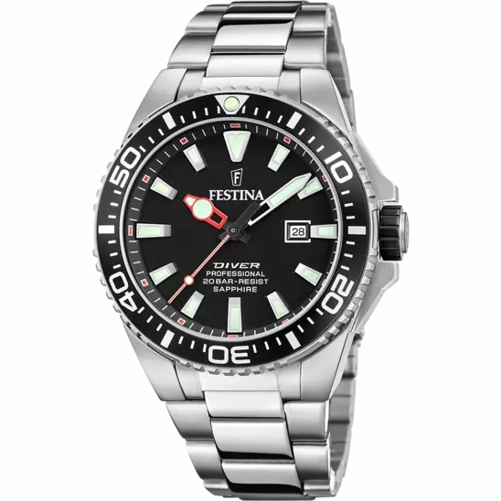 Festina Black Dial Stainless Steel Bracelet Men's Watch F20663/3