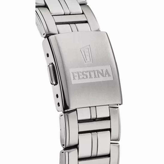 Festina Men's Elegance F20445/2 Multifunctional Blue Dial Watch with Stainless Steel Strap