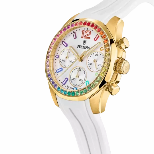 Festina Rainbow White Dial White Rubber Strap Women's Watch F20650/2