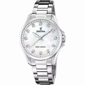Festina Solar Energy Cream Dial Stainless Steel 316L Women's Watch F20654/1