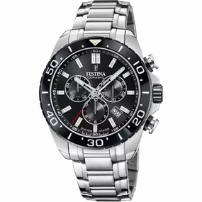 Festina Swiss Made Black Dial Stainless Steel Bracelet Men's Watch F20042/4