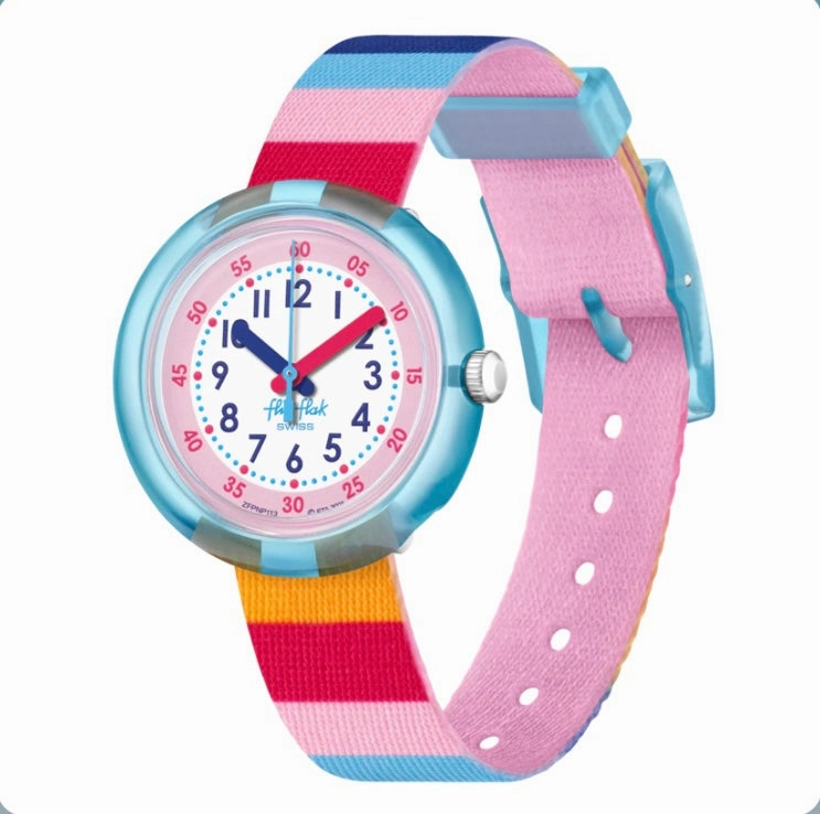 Flik Flak Stripy Pink Kids Watch FPNP113
