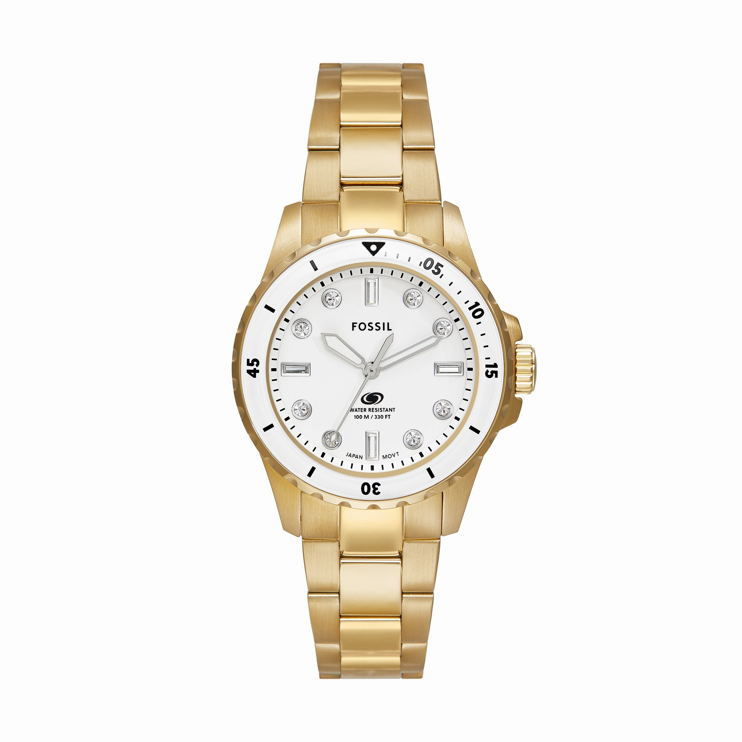 Fossil Blue Dive Three-Hand Gold-Tone Stainless Steel Watch ES5350