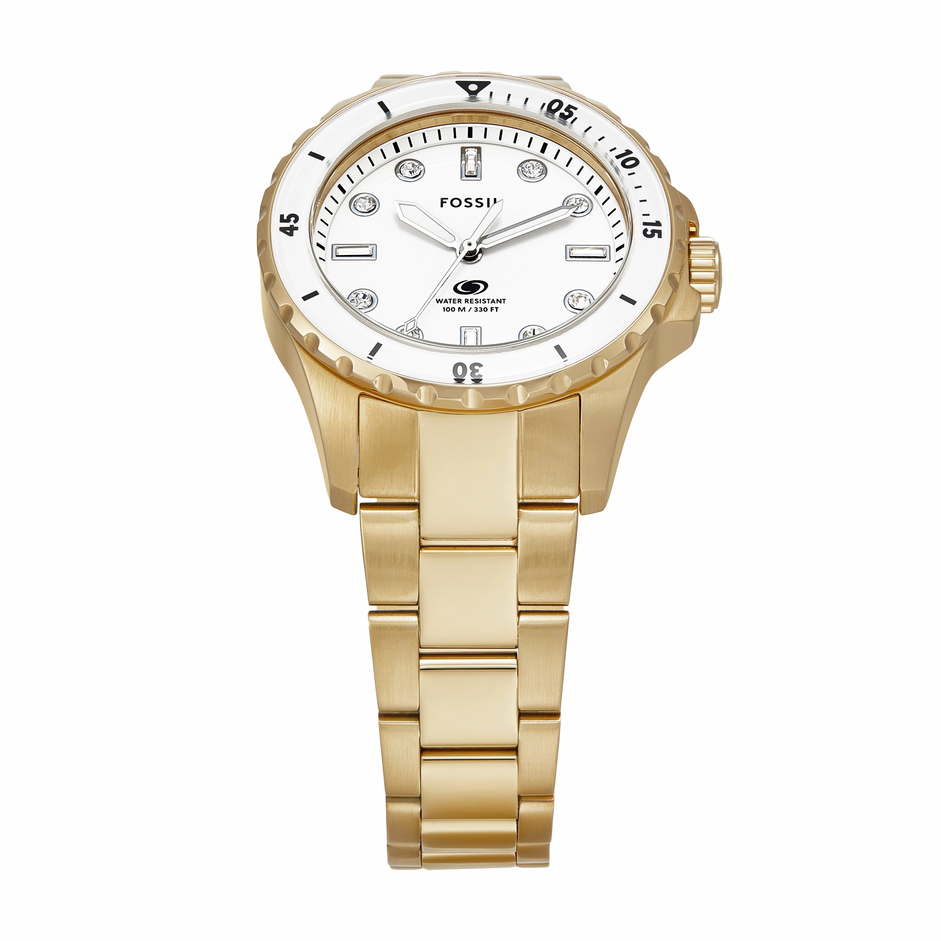 Fossil Blue Dive Three-Hand Gold-Tone Stainless Steel Watch ES5350