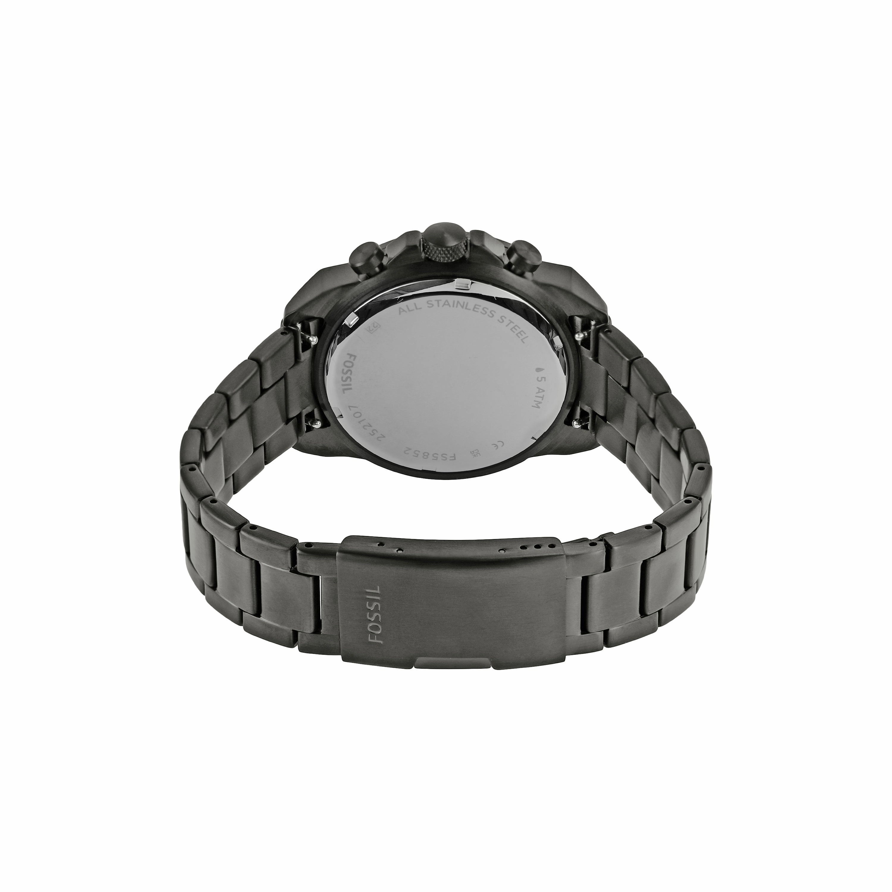 Fossil Bronson Chronograph Stainless Steel Black Dial Mens Watch FS5852