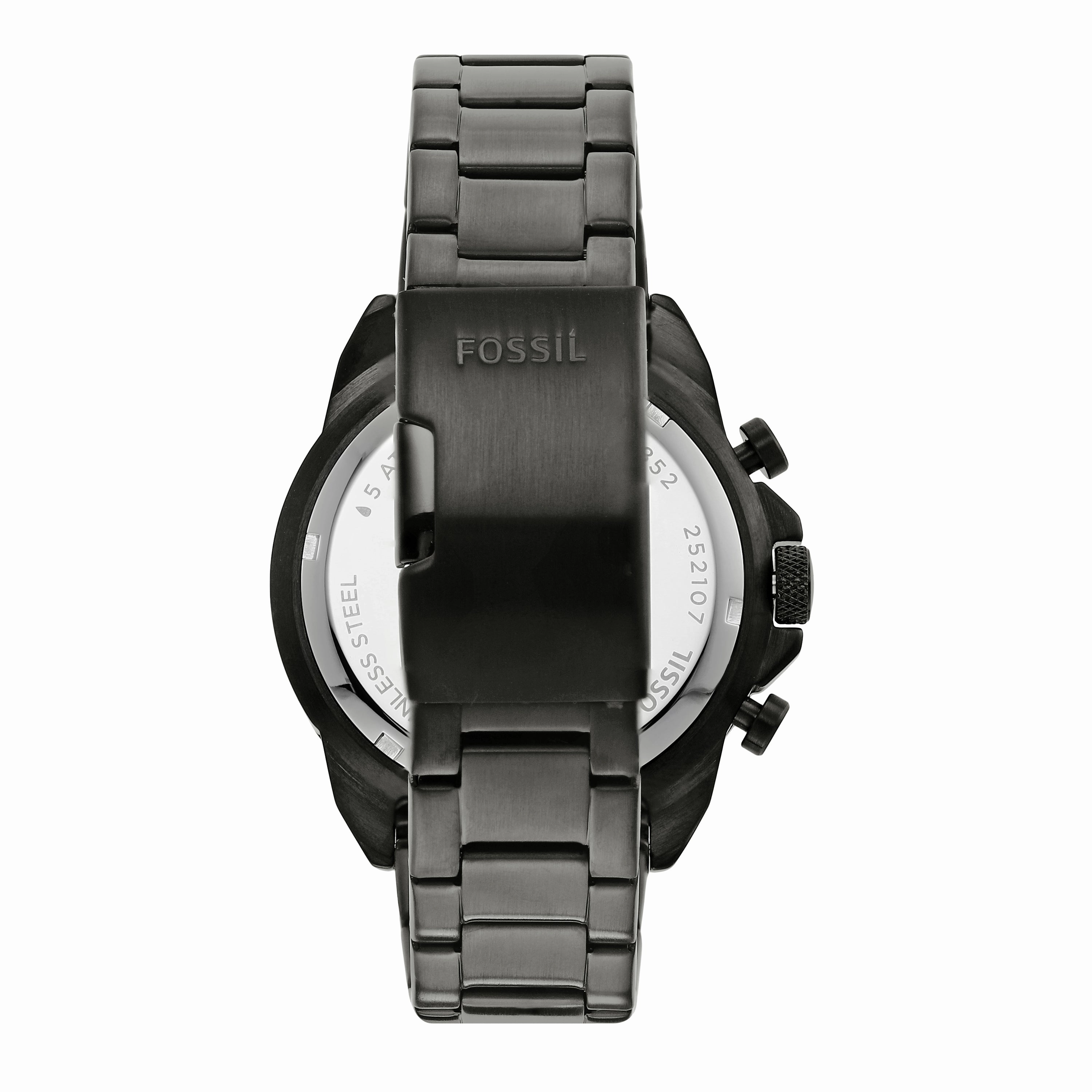 Fossil Bronson Chronograph Stainless Steel Black Dial Mens Watch FS5852