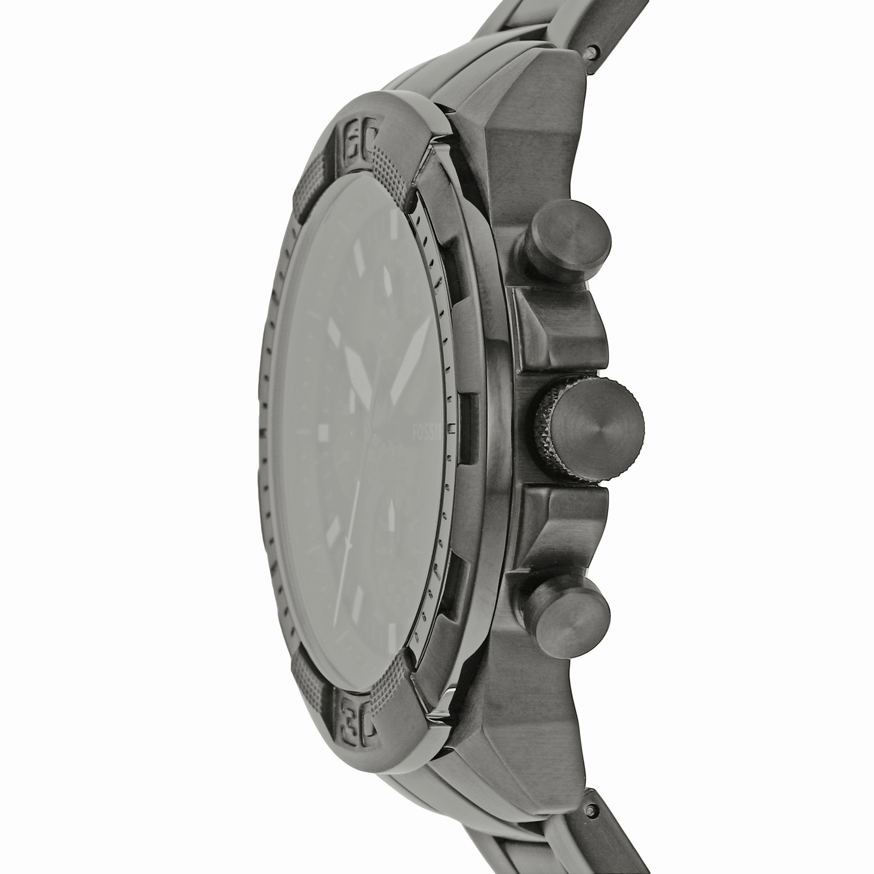 Fossil Bronson Chronograph Stainless Steel Black Dial Mens Watch FS5852