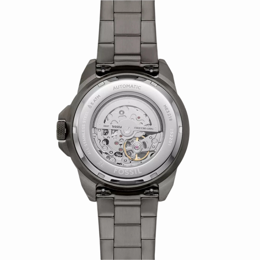 Fossil Bronson Smoke Grey Stainless Steel Mens Watch ME3218