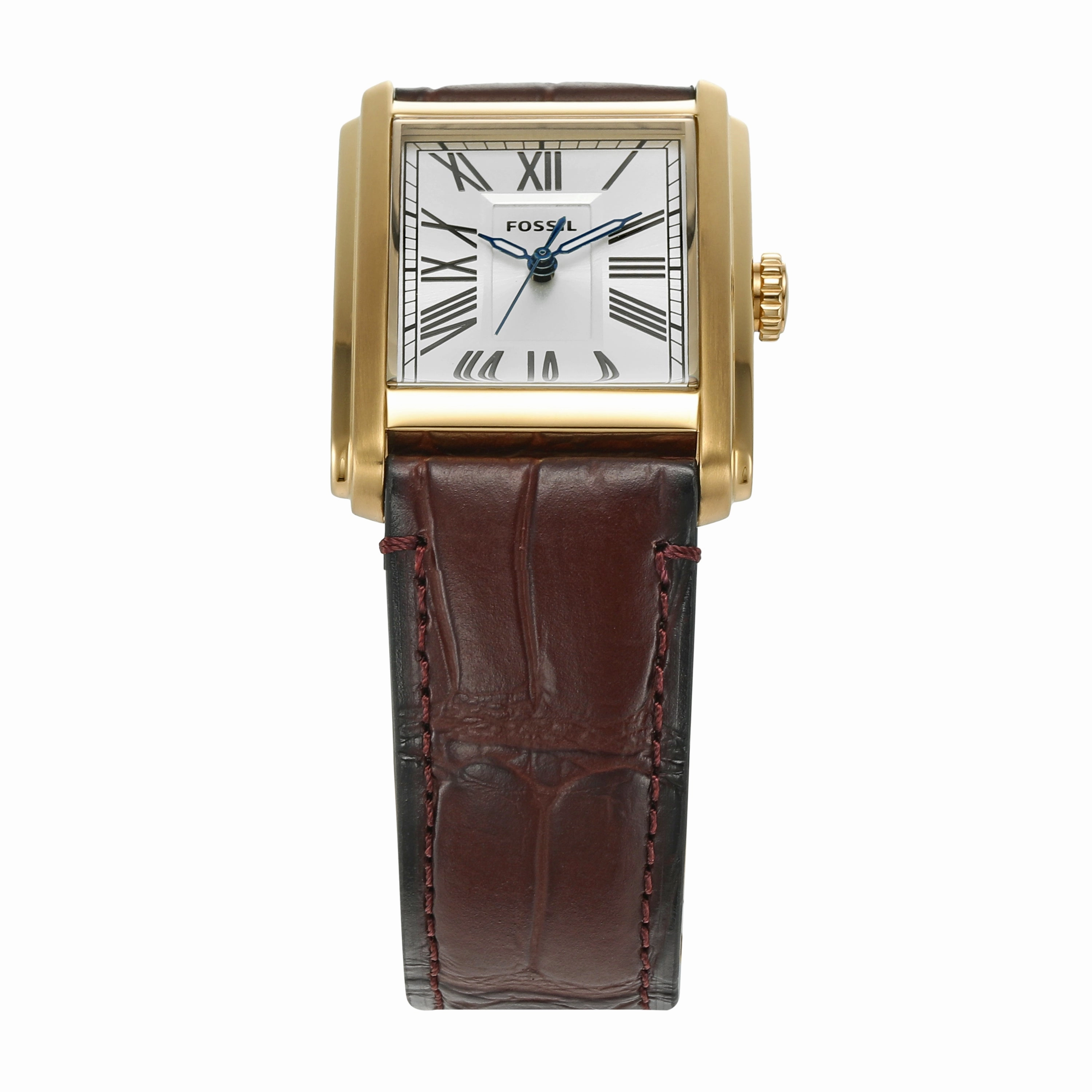 Fossil Carraway Three-Hand Brown Croco Leather Watch FS6011