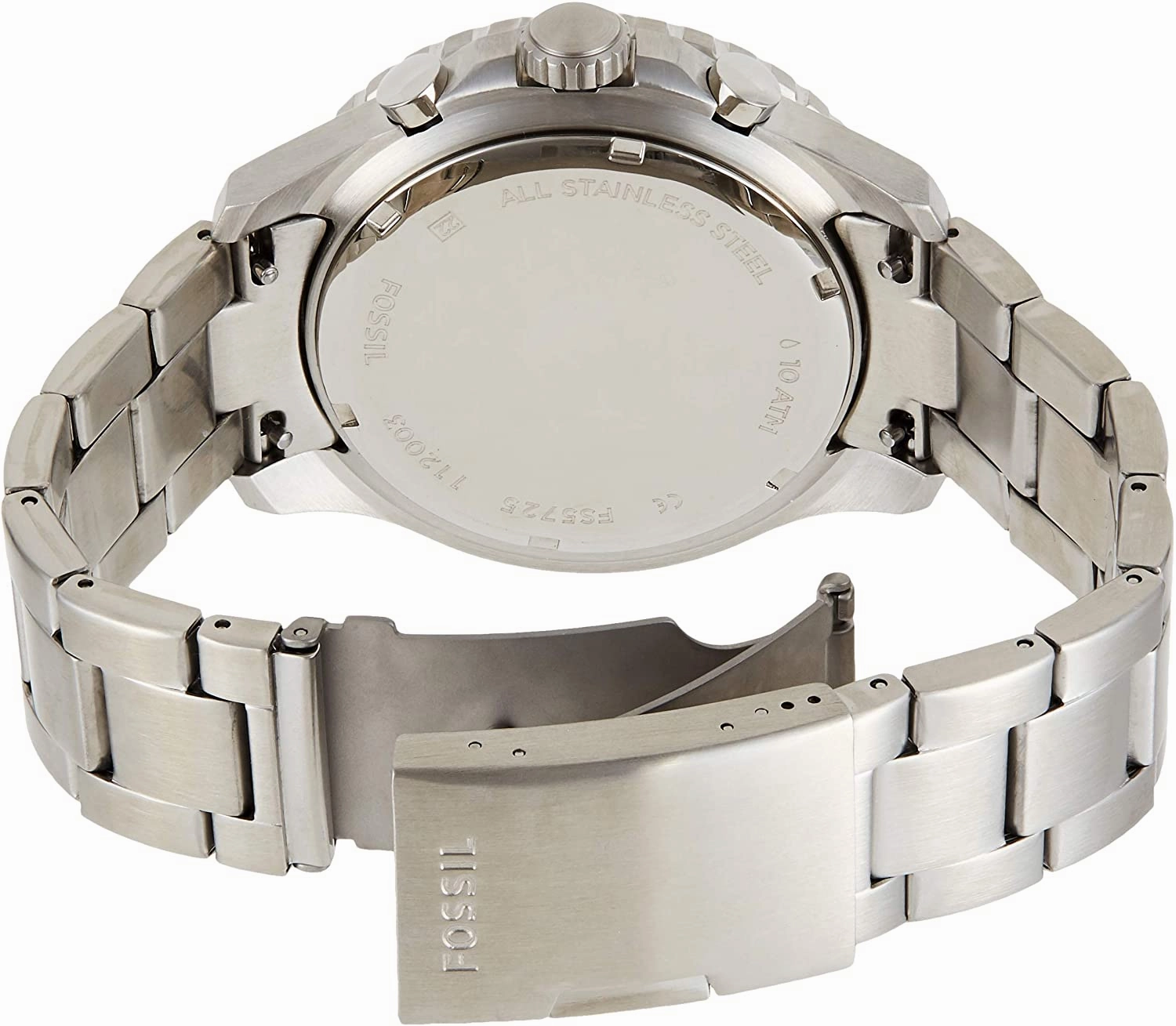 Fossil Chronograph Black Dial Stainless Steel Watch FS5725