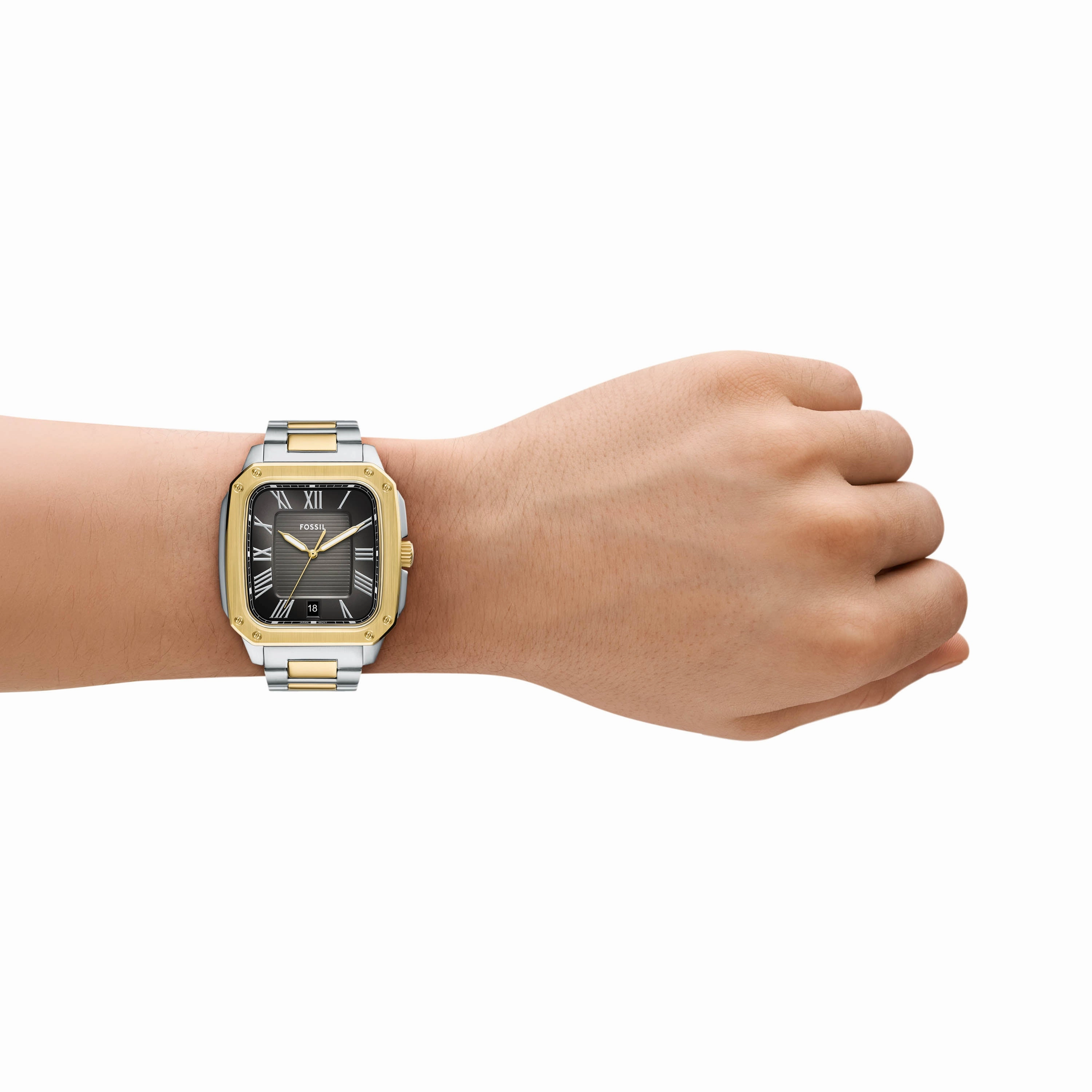 Fossil Crosby Three-Hand Black Dial Stainless Steel Watch FS6123