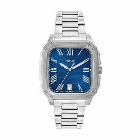 Fossil Crosby Three-Hand Blue Dial Stainless Steel Watch FS6121