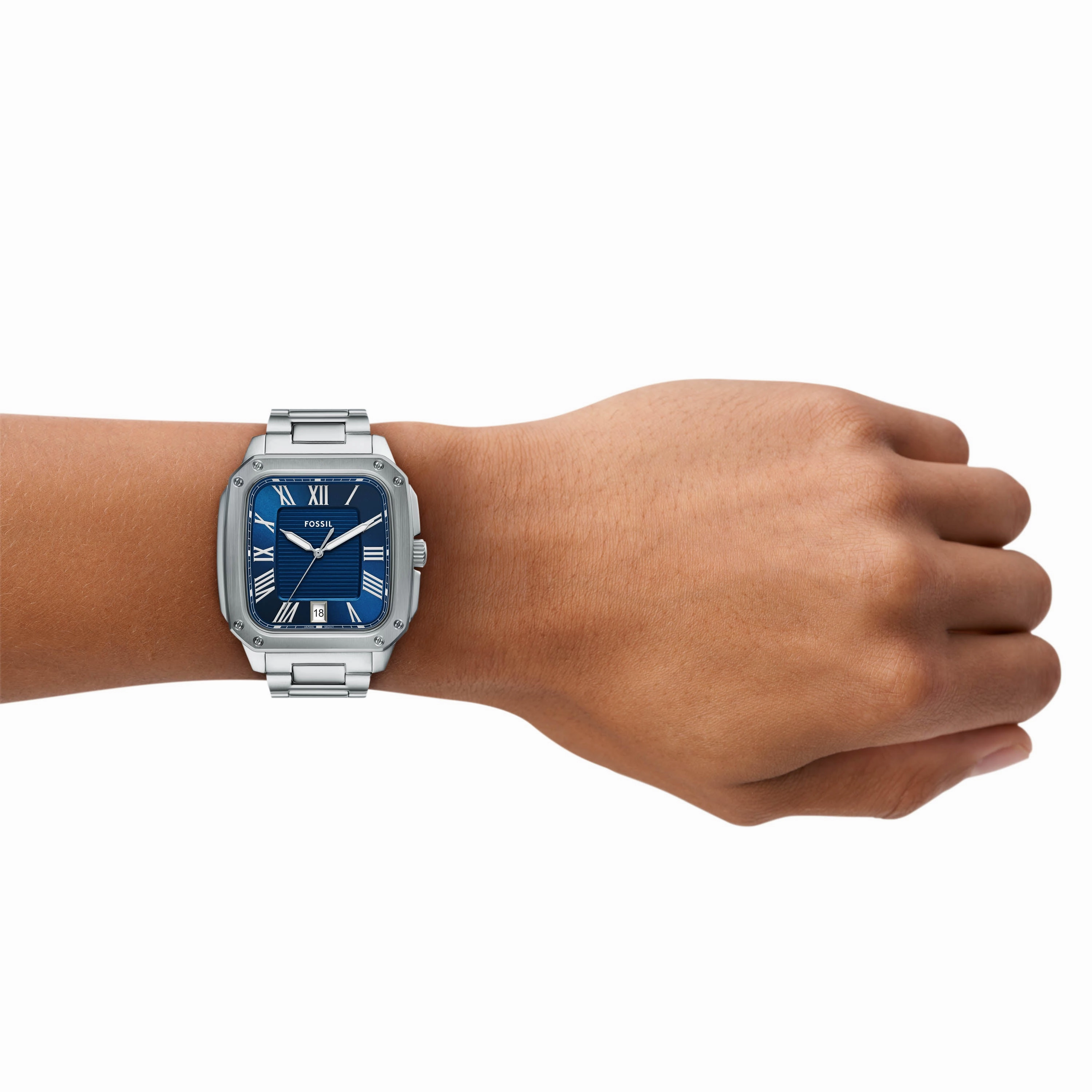 Fossil Crosby Three-Hand Blue Dial Stainless Steel Watch FS6121