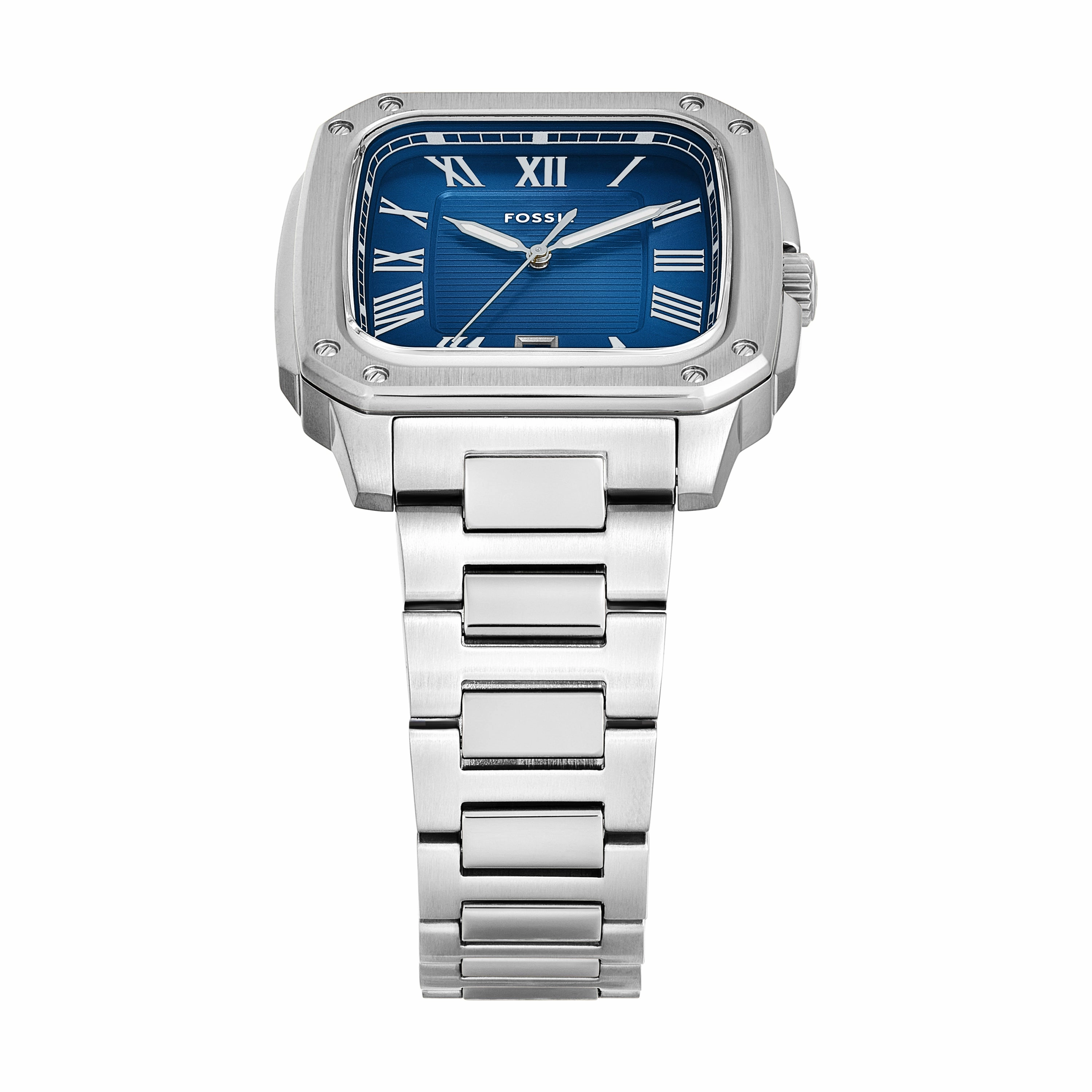 Fossil Crosby Three-Hand Blue Dial Stainless Steel Watch FS6121