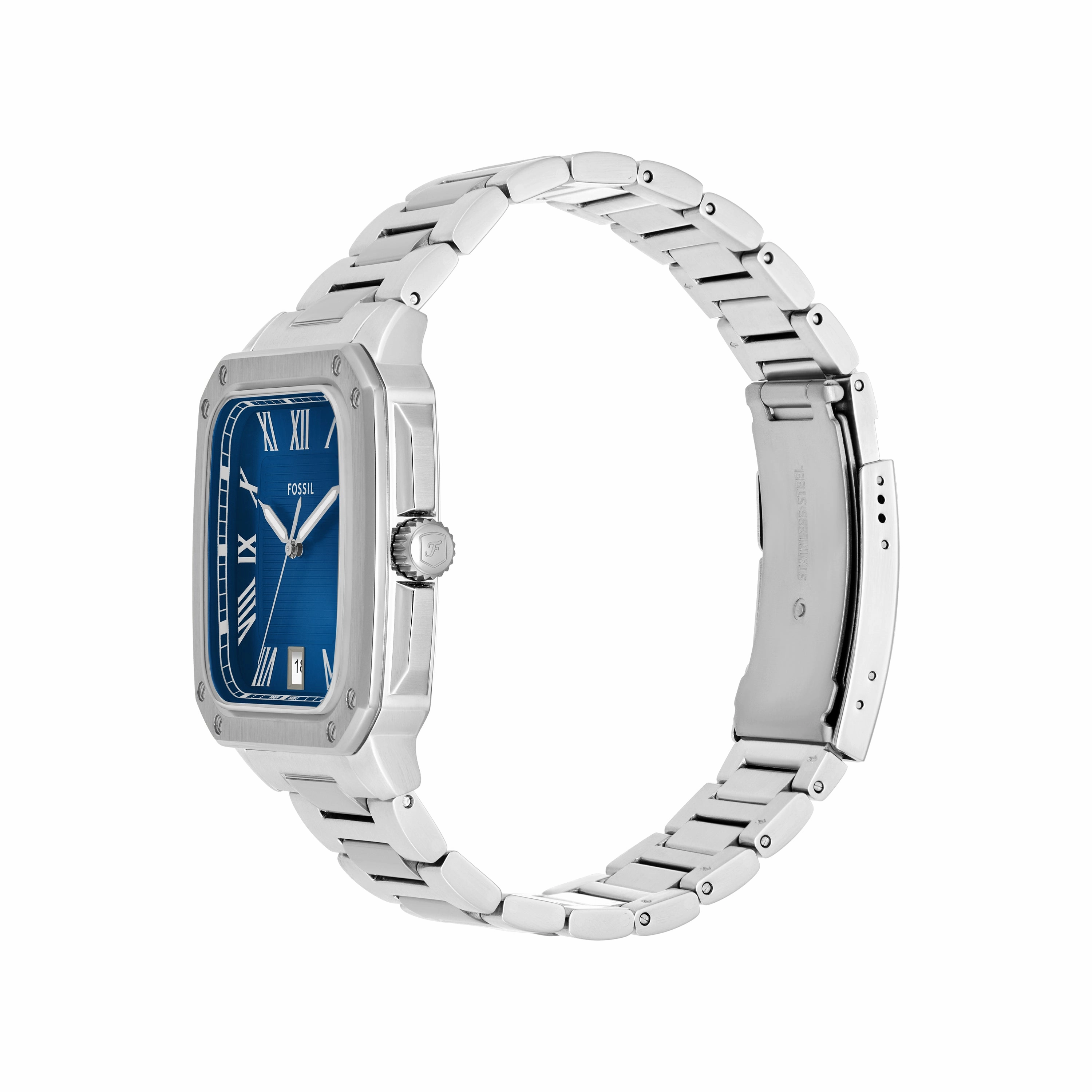 Fossil Crosby Three-Hand Blue Dial Stainless Steel Watch FS6121