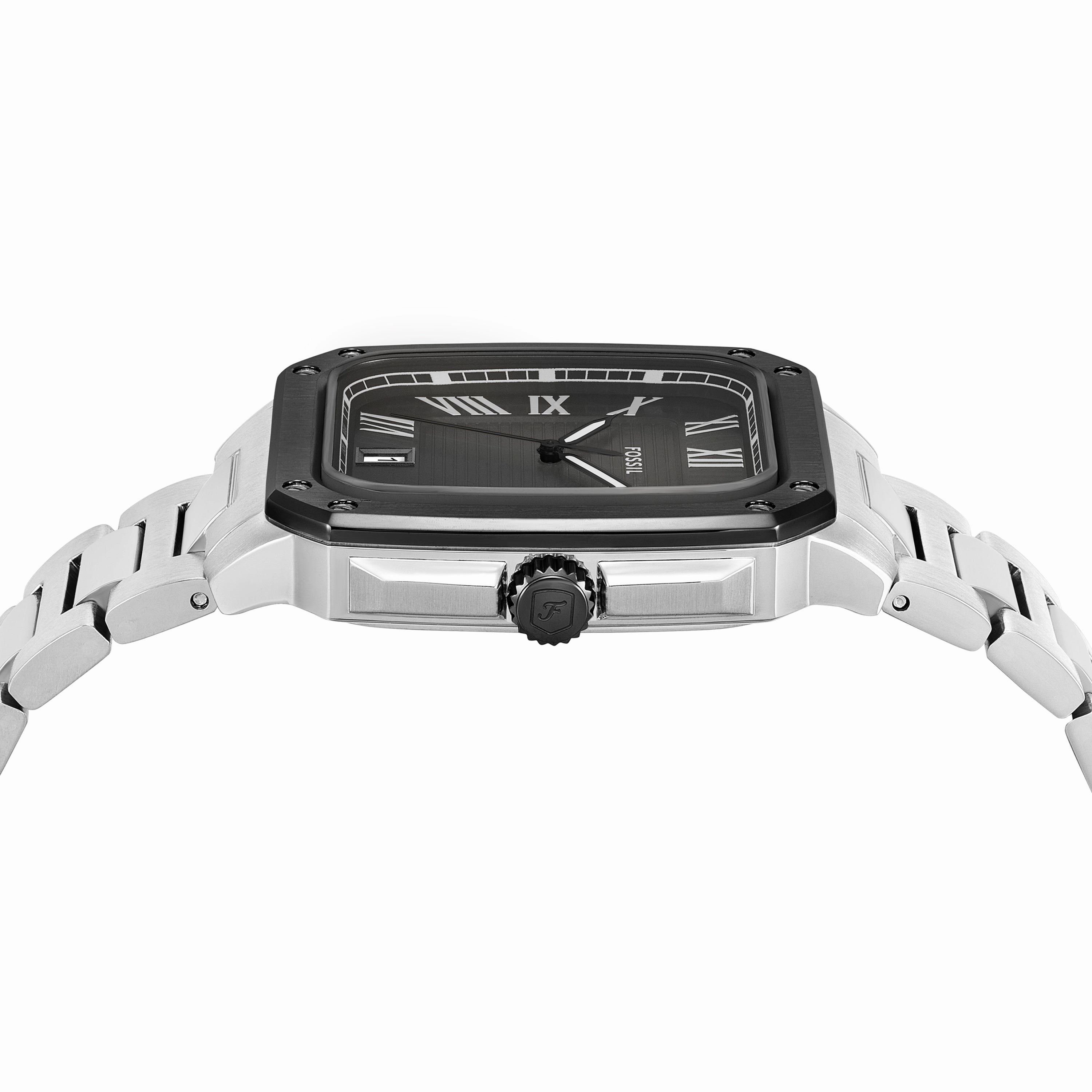 Fossil Crosby Three-Hand Grey Dial Stainless Steel Watch FS6122