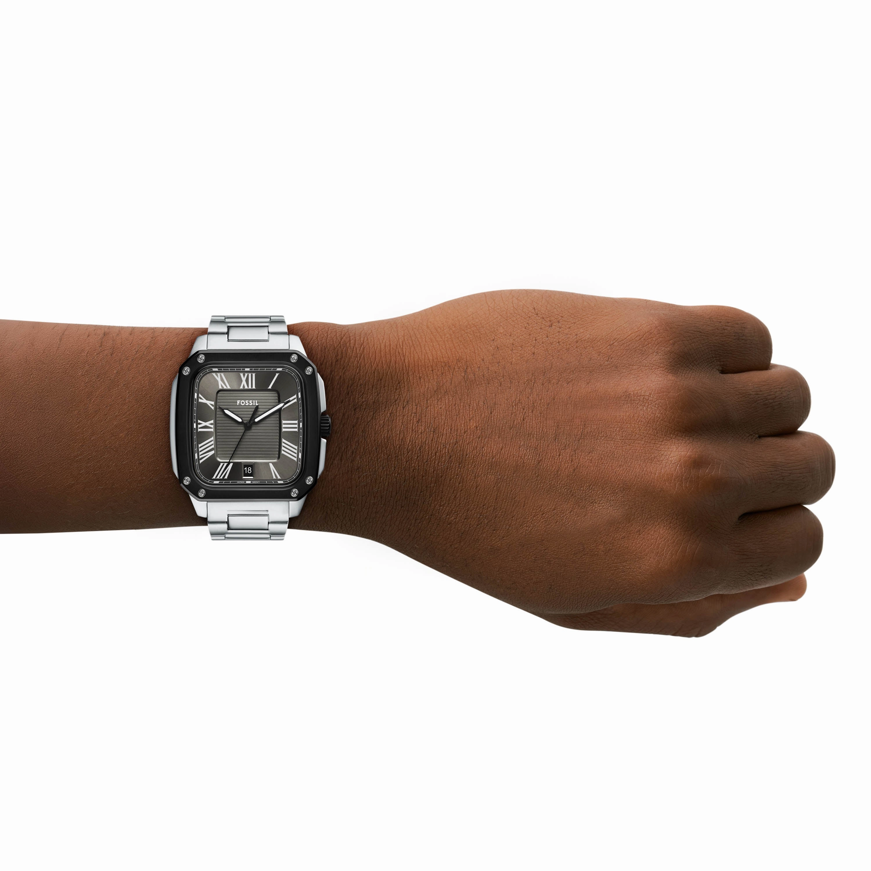 Fossil Crosby Three-Hand Grey Dial Stainless Steel Watch FS6122