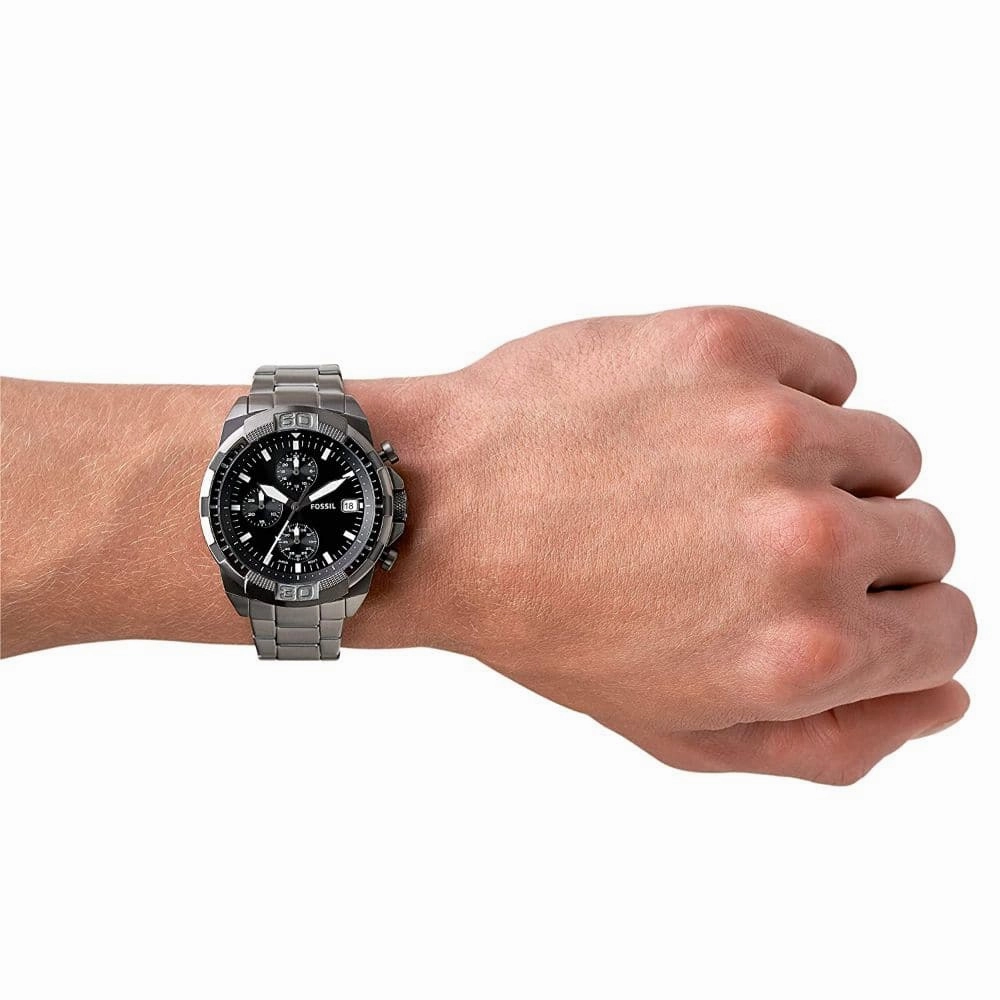 FOSSIL FS5852P BRONSON CHRONOGRAPH SMOKE STAINLESS STEEL MEN'S WATCH