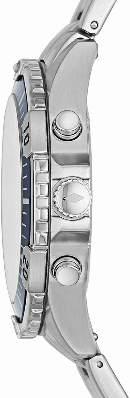Fossil Garrett Chronograph Blue Dial Stainless Steel Mens Watch FS5623