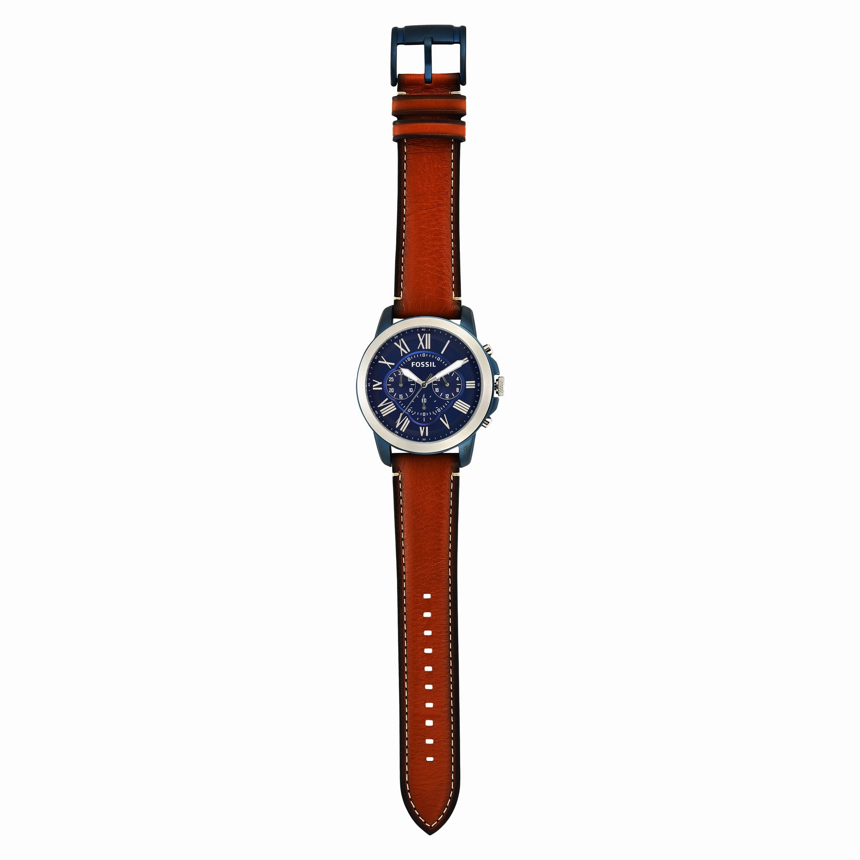Fossil Grant Chronograph Brown Leather Strap Watch FS5151