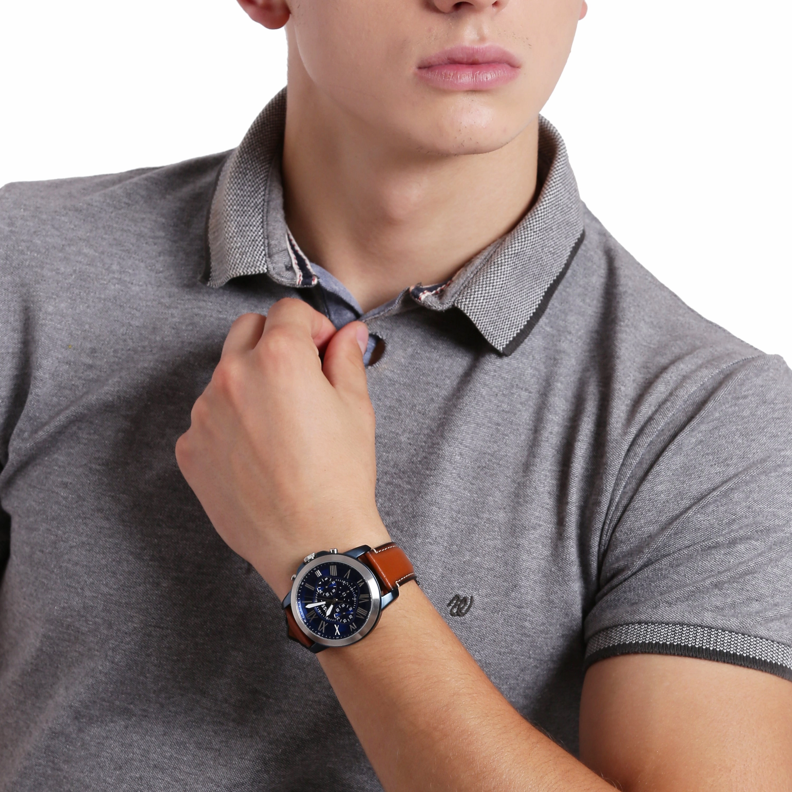 Fossil Grant Chronograph Brown Leather Strap Watch FS5151